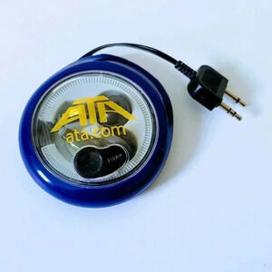ATA Airlines Headphones Wired 2-prong In Case